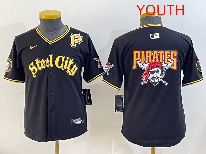 Youth 2025 Pittsburgh Pirates Blank Black Game Nike MLB Jersey style 7153